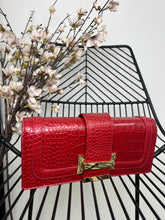 The Ashley - Snake Print Leather Clutch